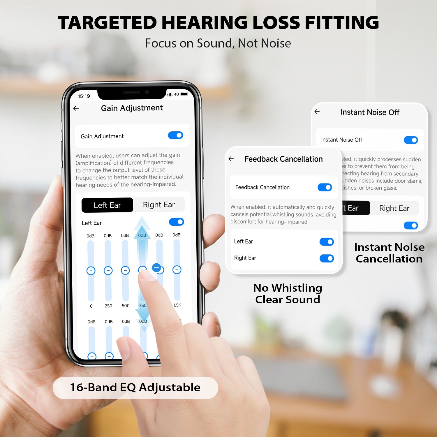 Hearing Aids for Seniors Rechargeable, ABLEGRID OTC Hearing Aids, 16-Channels Nano Hearing Aids with Smart App Adjustable Frequency, Noise Cancellation, 3 Modes, Volume Control, White