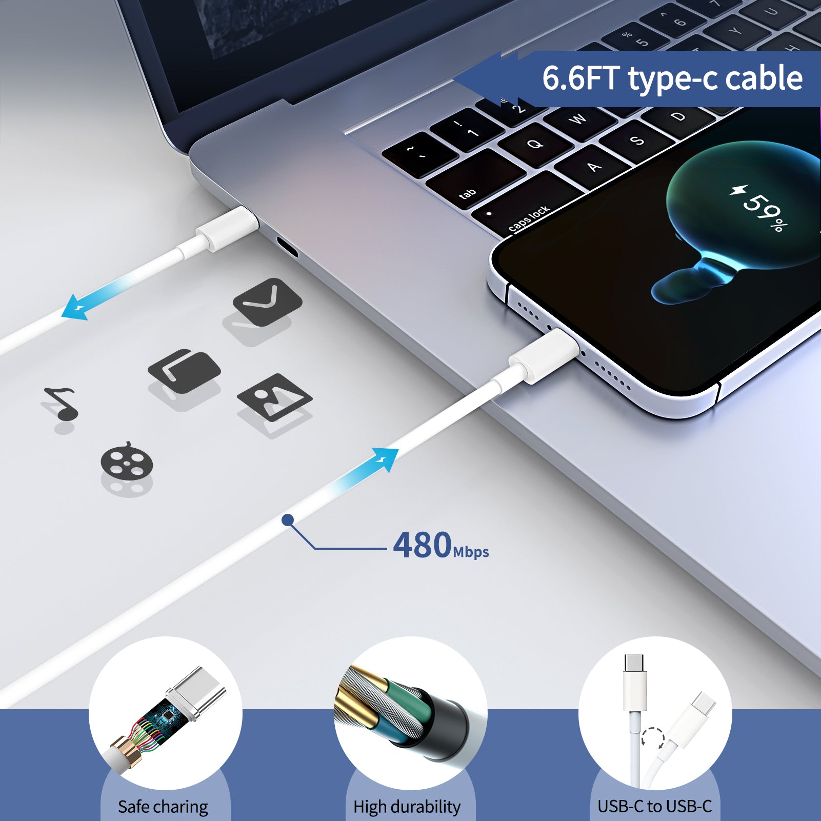 45W USB C Super Fast Charger, Ablegrid Type C Wall Charger Block with 6FT Android Phone Charger Cable for Galaxy S23 Ultra/S23/S23+/S22+/S22 Ultra/S22+/Note 20/S20/S21, Galaxy Tab S7+/S8+