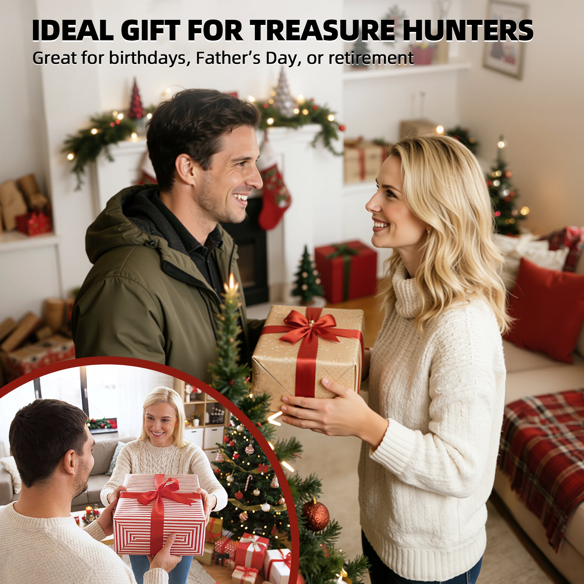 ABLEGRID Metal Detector for Adults and Kids Rechargeable, Professional Gold and Silver Detector with LCD Display, High Accuracy Waterproof Pinpoint 4 Modes, Advanced DSP Chip 10" Coil, GC1021