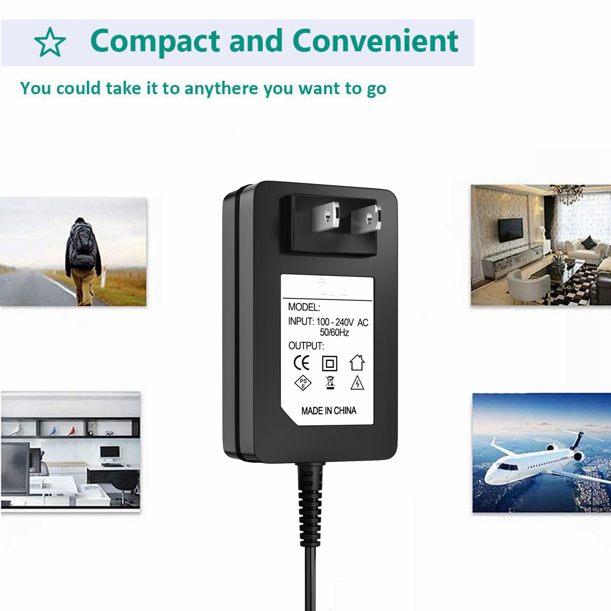 AbleGrid AC / DC Adapter Compatible with Spec Lin Enterprise Co., Ltd L5A-160065R L5A-160070R Powerin