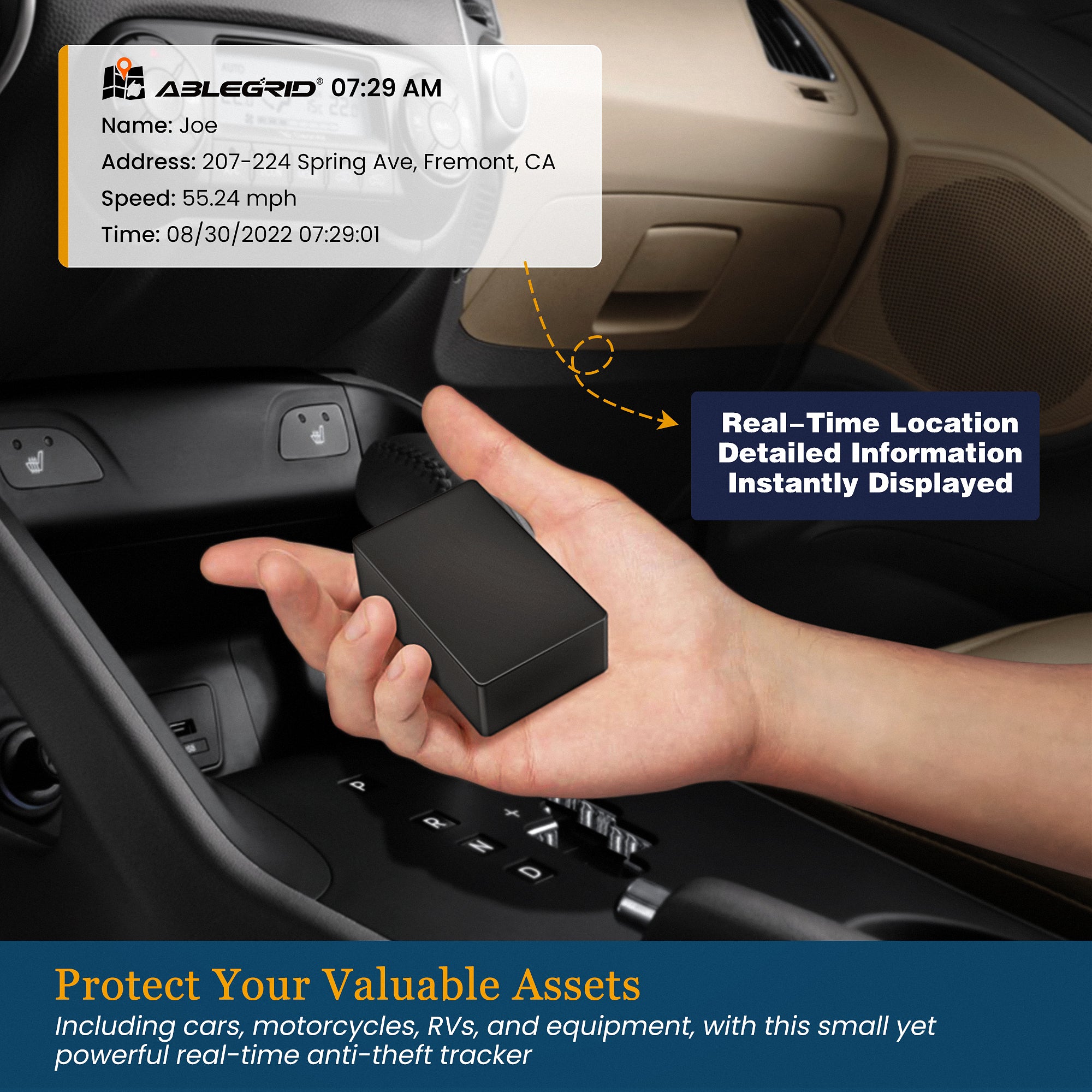 Ablegrid® 4G LTE Mini GPS Tracker Real-Time GPS Tracking Device Magnetic GPS Locator Car Pet