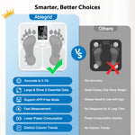 ABLEGRID Digital Smart Scale for Body Weight, Accurate Bathroom Scale with Large Display, Body Composition Scale with BMI Body Fat Muscle Mass, Weight Machine for People with Fitness App, 400lb