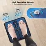 Báscula digital inteligente ABLEGRID para baño, con pantalla grande, analizador preciso de composición muscular e IMC, con aplicación de fitness, 181 kg