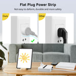 Surge Protector Power Strip - 6 Widely Outlets and 4 USB Ports(1 USB C), Ablegrid Outlet Extender with 6.6ft White Flat Extension Cord for Travel, Cruise Ship and Dorm Room Essentials 2 Pack