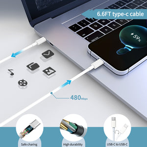 65W USB C Fast Charger, Ablegrid Type C Charger for MacBook Pro, Dell Latitude and Any Laptops or Smart Phones Include Charge Cable（6.6ft/1.8m）