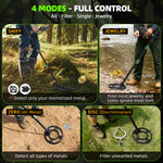 ABLEGRID Metal Detector for Adults and Kids Rechargeable, Professional Gold and Silver Detector with LCD Display, High Accuracy Waterproof Pinpoint 4 Modes, Advanced DSP Chip 10" Coil, GC1021