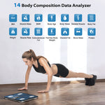 Báscula digital inteligente ABLEGRID para baño, con pantalla grande, analizador preciso de composición muscular e IMC, con aplicación de fitness, 181 kg
