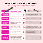 ABLEGRID Hair Straightener & Curl Brush, Cordless Hair Straightener Portable Hot Comb for Travel, Negative Ion Straightening Iron, 2 Models 5 Temp Settings & Anti-Scald, Rechargeable, Dark Grey