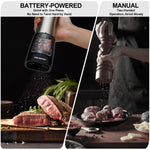Molinillo de sal y pimienta eléctrico ABLEGRID, recargable y automático, con grosor ajustable, ideal para cocina.