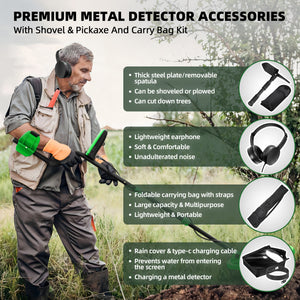 ABLEGRID Rechargeable Metal Detector for Adults and Kids, Professional Gold and Silver Detector with LCD Display, High Accuracy Waterproof Pinpoint 5 Modes, 10" Coil Lightweight Metales Detectors