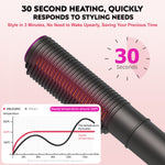 ABLEGRID Hair Straightener & Curl Brush, Cordless Hair Straightener Portable Hot Comb for Travel, Negative Ion Straightening Iron, 2 Models 5 Temp Settings & Anti-Scald, Rechargeable, Dark Grey