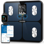 ABLEGRID Smart Digital Bathroom Body Fat Scale for Body Weight, Body Weight Scale with Large Display, Accurate BMI Muscle Mass Composition Analyzer, Weighing Machine for People with Fitness App, 400lb