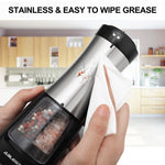 Molinillo de sal y pimienta eléctrico ABLEGRID, recargable y automático, con grosor ajustable, ideal para cocina.