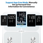 ABLEGRID Digital Smart Scale for Body Weight, Accurate Bathroom Scale with Large Display, Body Composition Scale with BMI Body Fat Muscle Mass, Weight Machine for People with Fitness App, 400lb