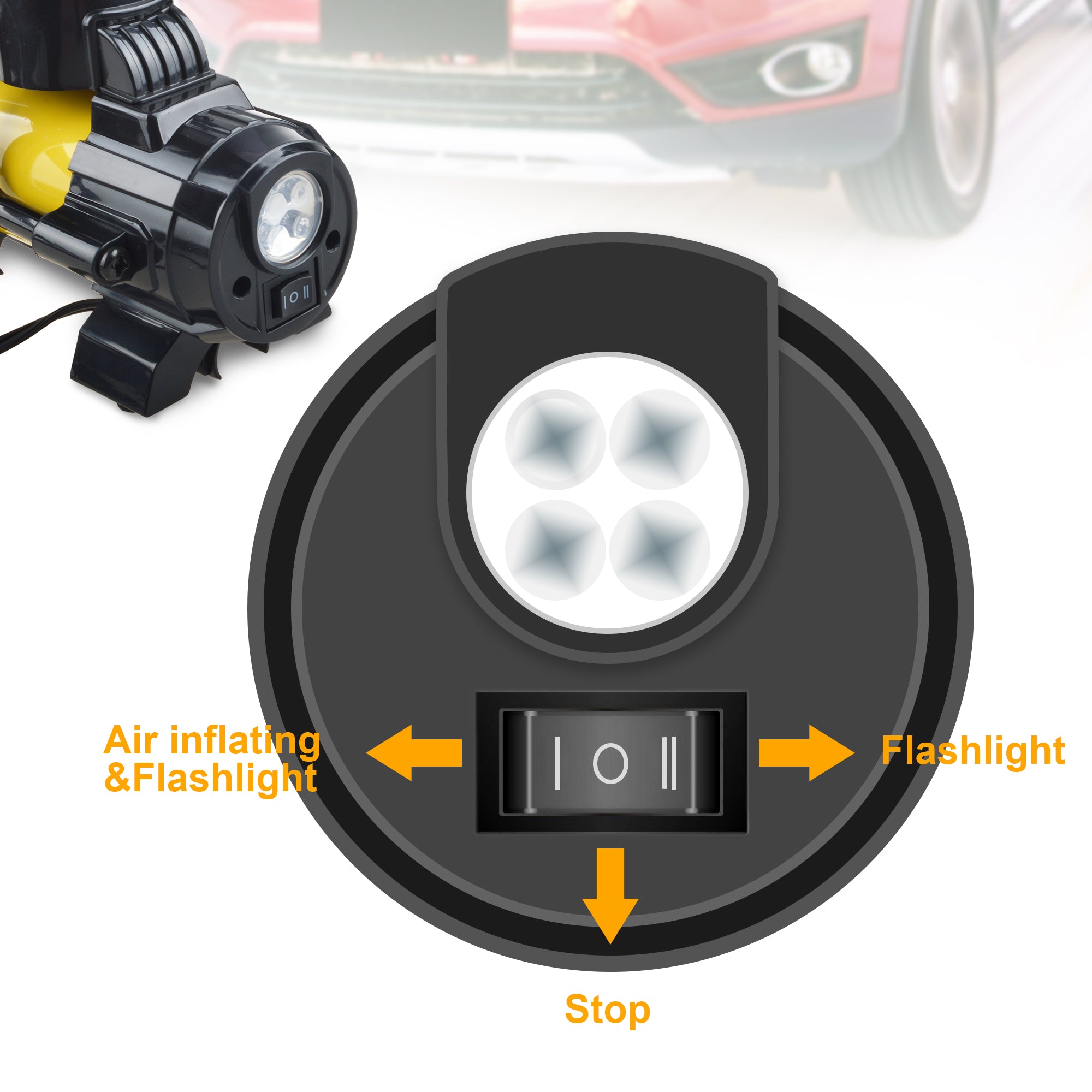 Compresor de aire portátil Ablegrid de 12 V CC y 150 PSI para neumáticos de coche, bomba de inflado con apagado automático y pantalla digital LED, con bolsa de transporte para ataduras de coche, pelotas, colchones inflables, globos y más.