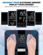ABLEGRID Smart Digital Bathroom Scale for Body Weight and Fat Rechargeable, Large VA Display, 22 Body Composition Metrics BMI, Heart Rate, Baby Mode, 400lb, Black