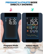 ABLEGRID Smart Digital Bathroom Scale for Body Weight and Fat Rechargeable, Large VA Display, 22 Body Composition Metrics BMI, Heart Rate, Baby Mode, 400lb, Black