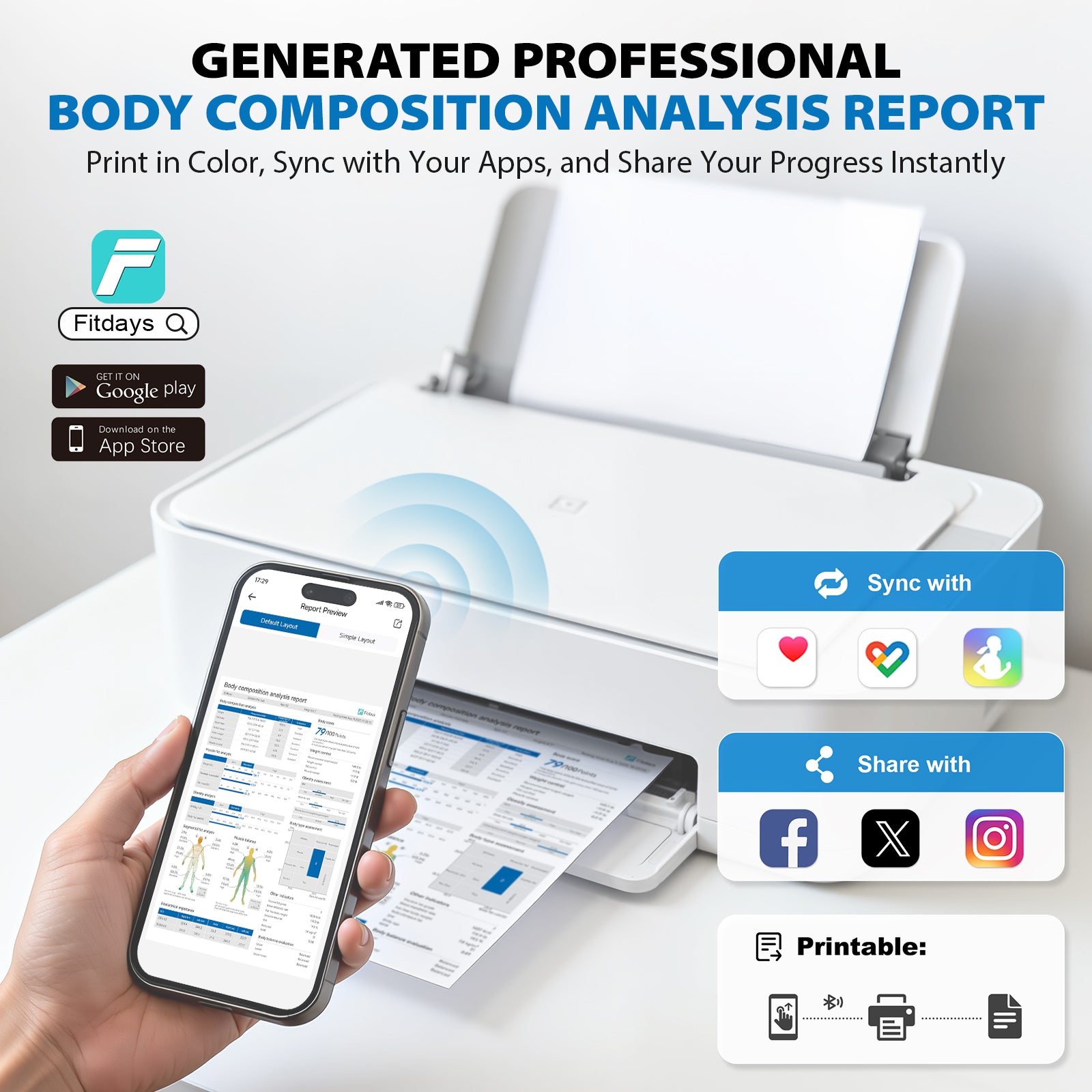 ABLEGRID Scale for Body Weight and Fat, 8-Electrode Smart Body Fat Scale, Large Display Digital Bathroom Scale, 26 Body Composition Metrics BMI with Fitness App, 400lb