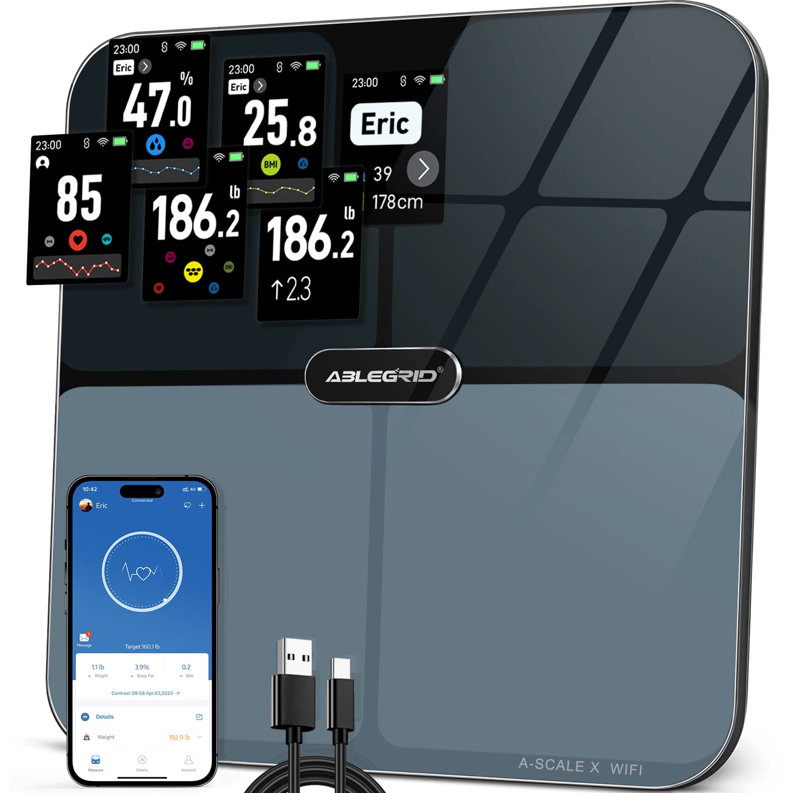BMI Smart Scales - Digital Weight and Body Fat Scale - Track Your Fitness Progress with Our Body Analyzer Scale - Know Your Body Composition and Vital