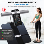 ABLEGRID Scale for Body Weight and Fat, 8-Electrode Smart Body Fat Scale, Large Display Digital Bathroom Scale, 26 Body Composition Metrics BMI with Fitness App, 400lb