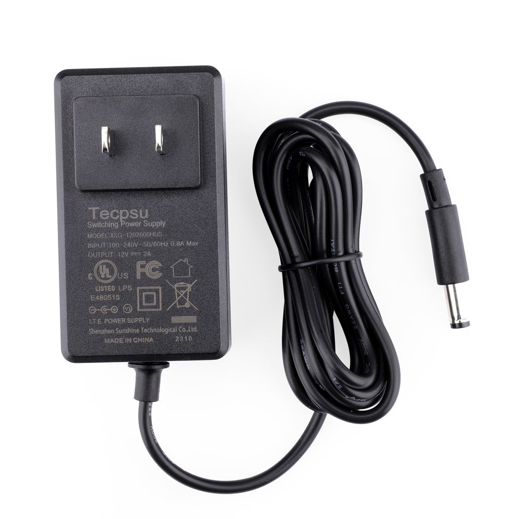 Fuente de alimentación Tecpsu nueva de 12 V, 2 A, 5,5 x 2,5 mm, con centro positivo, CA/CC