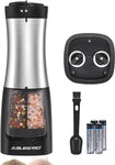 ABLEGRID Electric Salt and Pepper Grinder 2 in 1 Battery Powered, Pepper Mill & Salt Grinder Refillable, Adjustable Coarseness, 2-Button Control, Ceramic Grinding Core, One-handed Operation