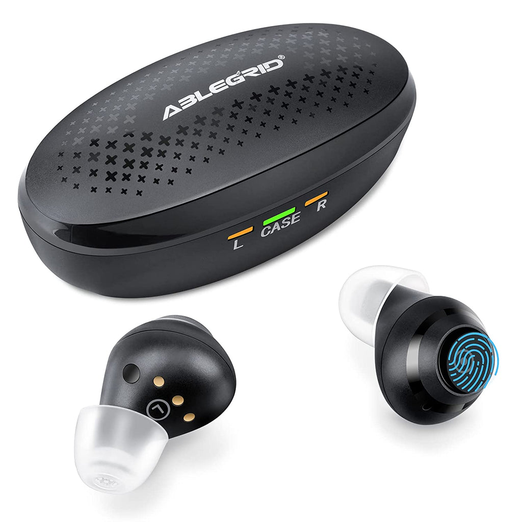 Hearing Aids, Digital Hearing Aids for Seniors, ABLEGRID Nano Hearing Amplifier Rechargeable with Noise Cancelling, OTC Hearing Aid for Adults, Auto On/Off, 48H Working, Touch Control, 4 Modes, 6 Volumes