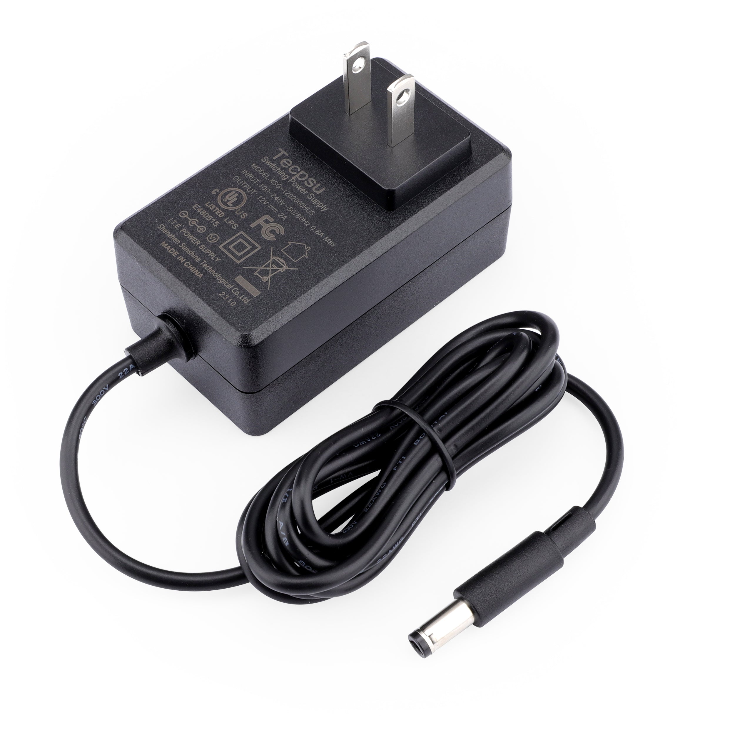 Fuente de alimentación Tecpsu nueva de 12 V, 2 A, 5,5 x 2,5 mm, con centro positivo, CA/CC