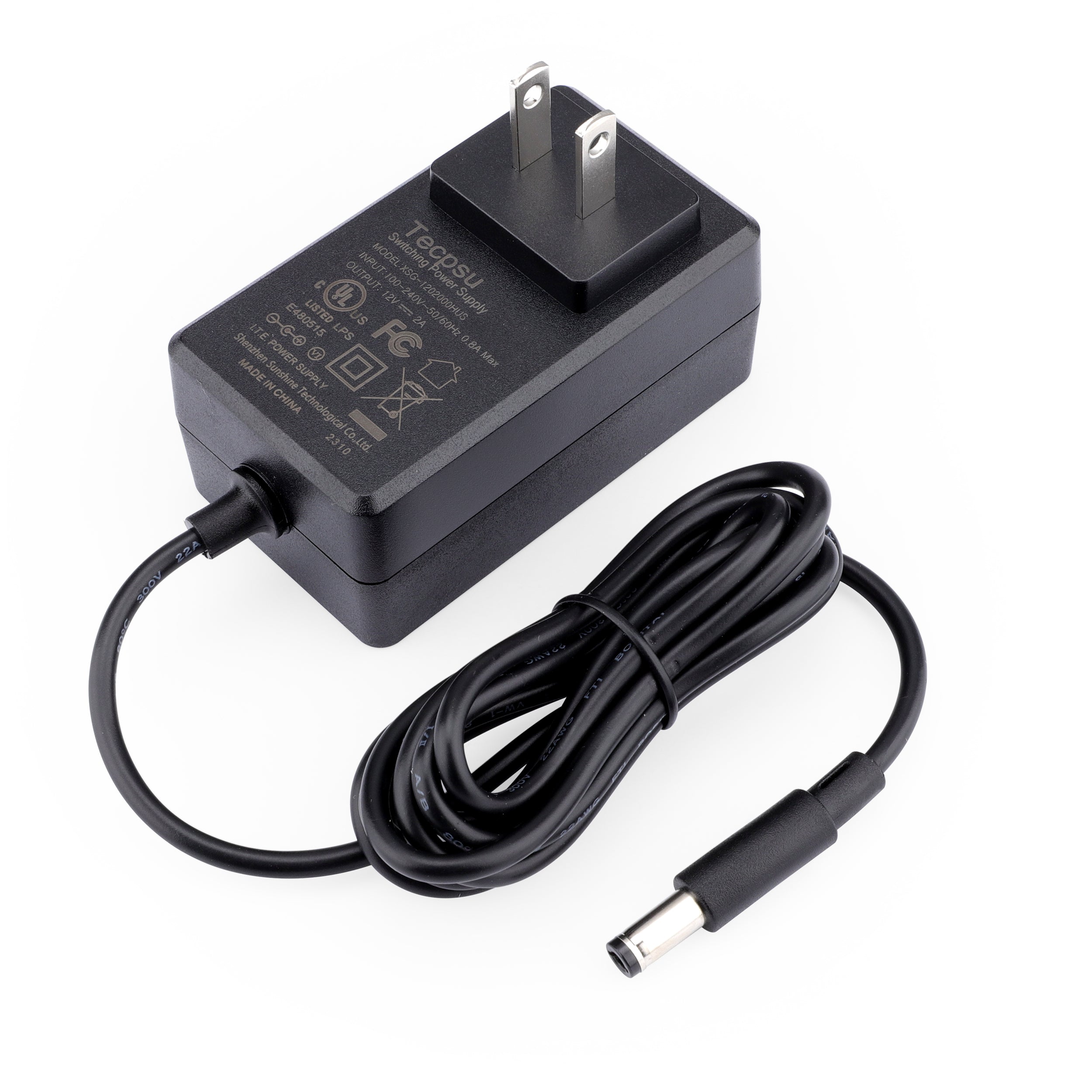 Tecpsu Brand New 12V 2A 5.5x2.5mm Center Positive AC-DC Adapter Charger Power Supply