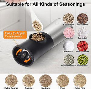 Electric Salt and Pepper Grinder, USB Type-C Rechargeable No