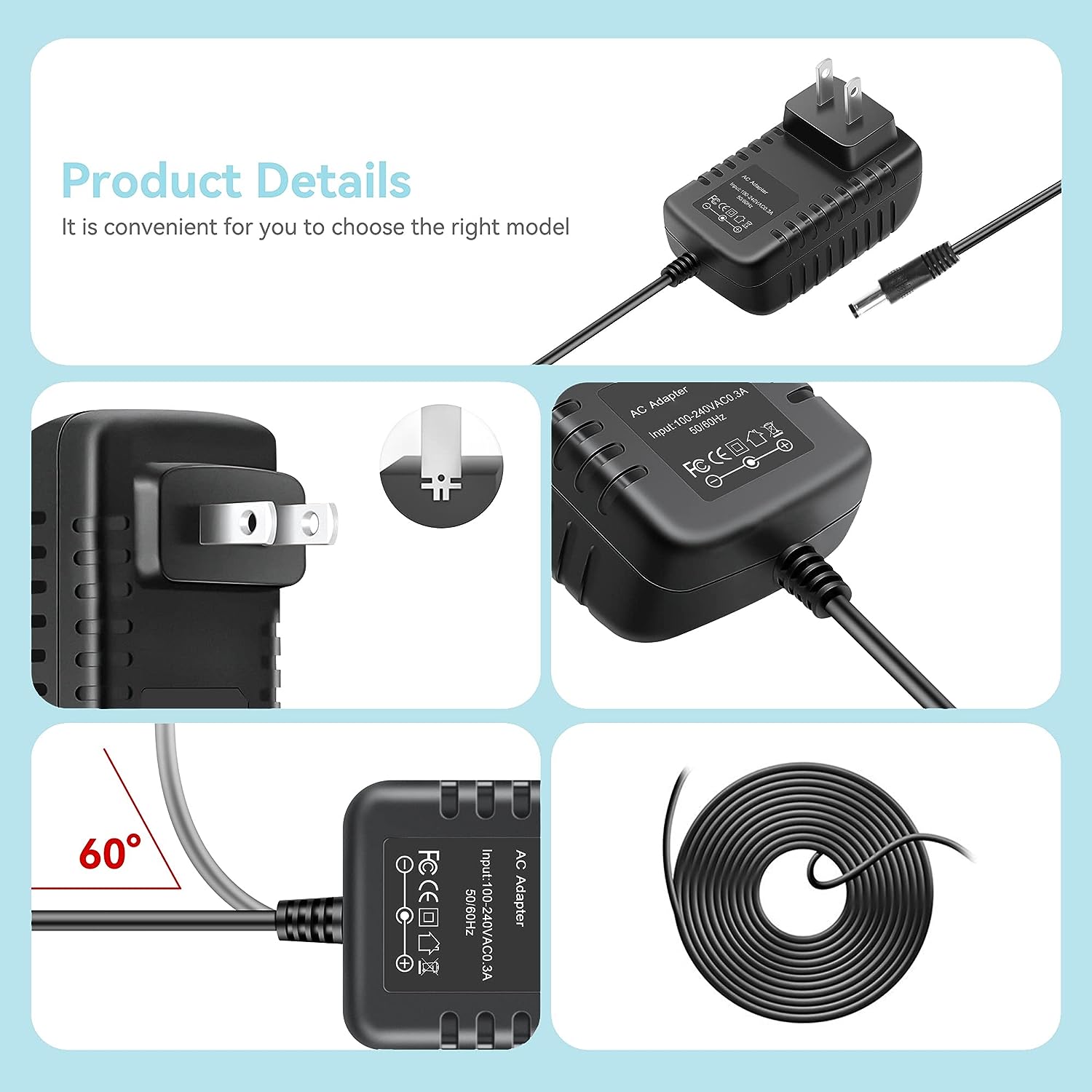 AbleGrid AC Adapter Replacement for Lemax Lighted Accessory # 74707 74706 74254 94563 74295 84428 44242 94565 94566 94527 94564 Christmas Village Spooky Town 4.5VDC - 5V Power Supply Charger