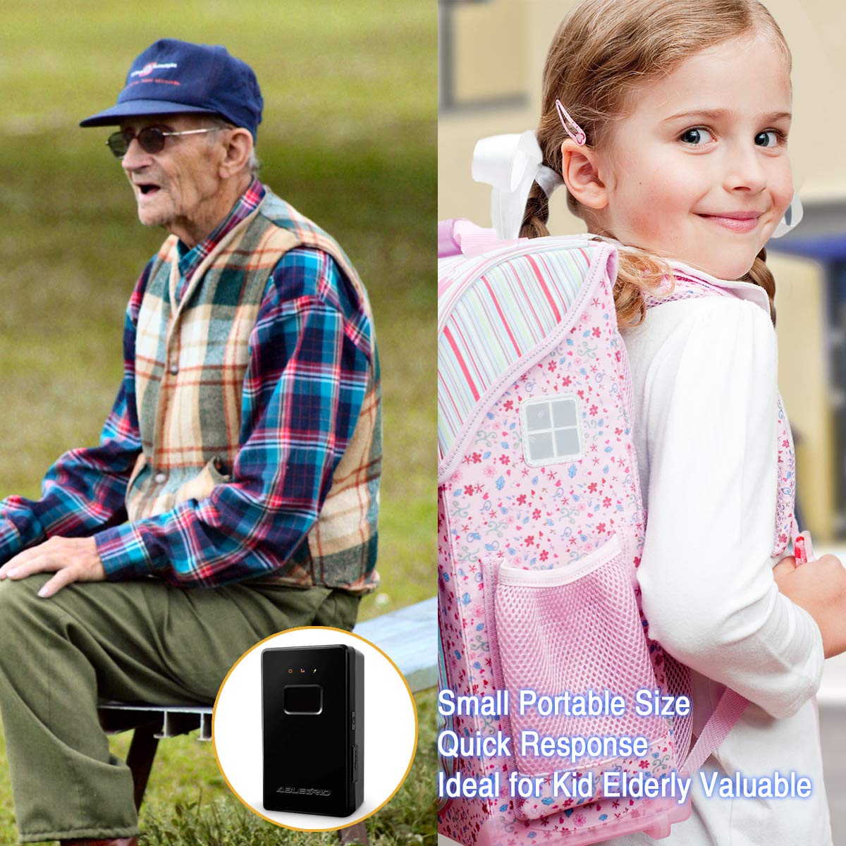 Dispositivo de rastreo GPS Ablegrid® 3G en tiempo real para vehículos. Localizador GPS personal pequeño con imán para niños y personas mayores.