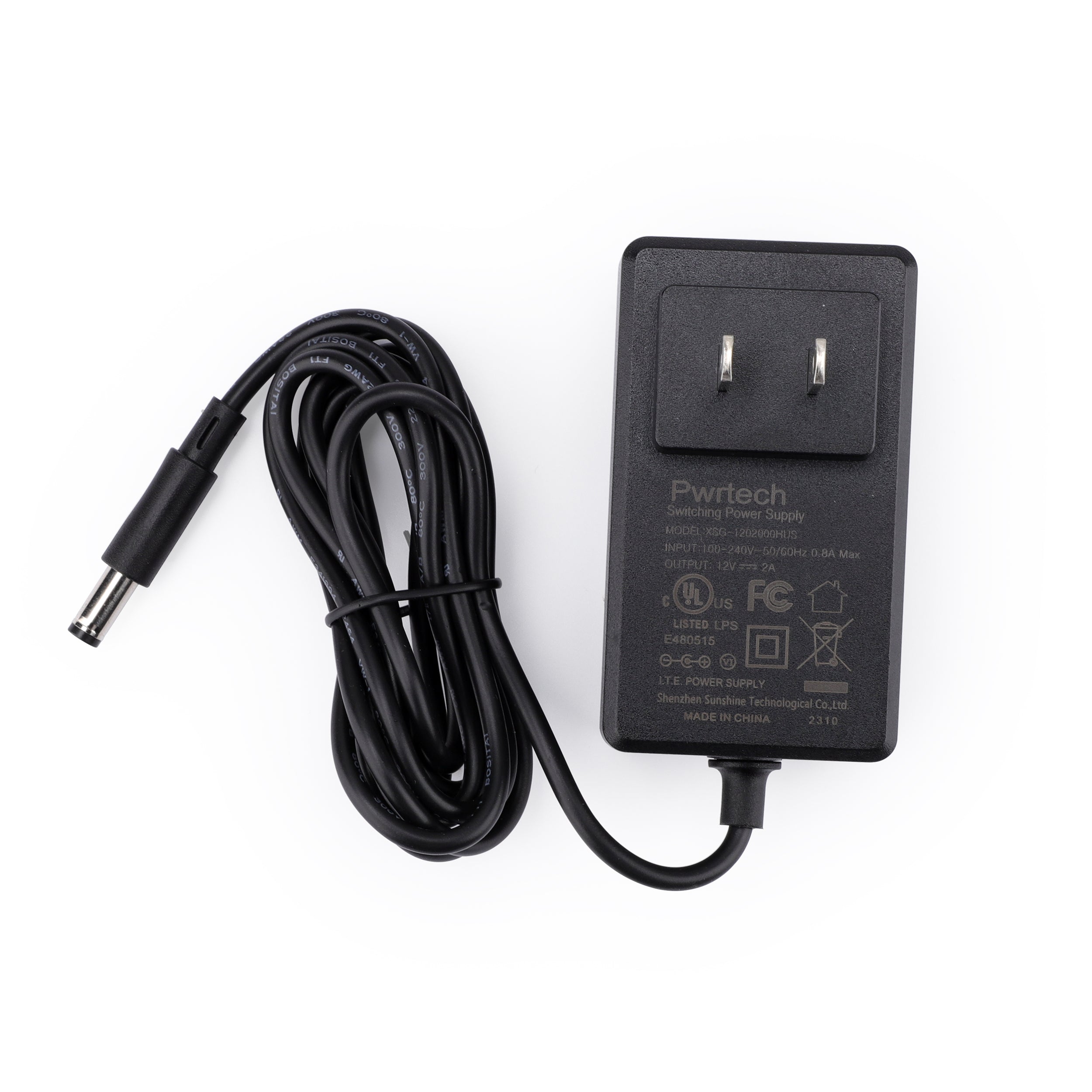Cargador/adaptador de CA/CC de 12 V, 2 A, 5,5 x 2,5 mm, con centro positivo, nuevo de Pwrtech