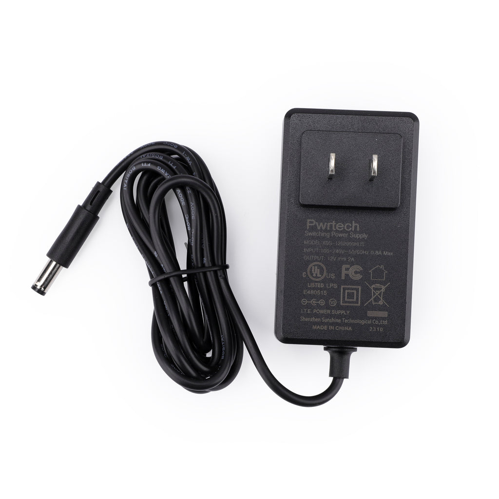 Cargador/adaptador de CA/CC de 12 V, 2 A, 5,5 x 2,5 mm, con centro positivo, nuevo de Pwrtech