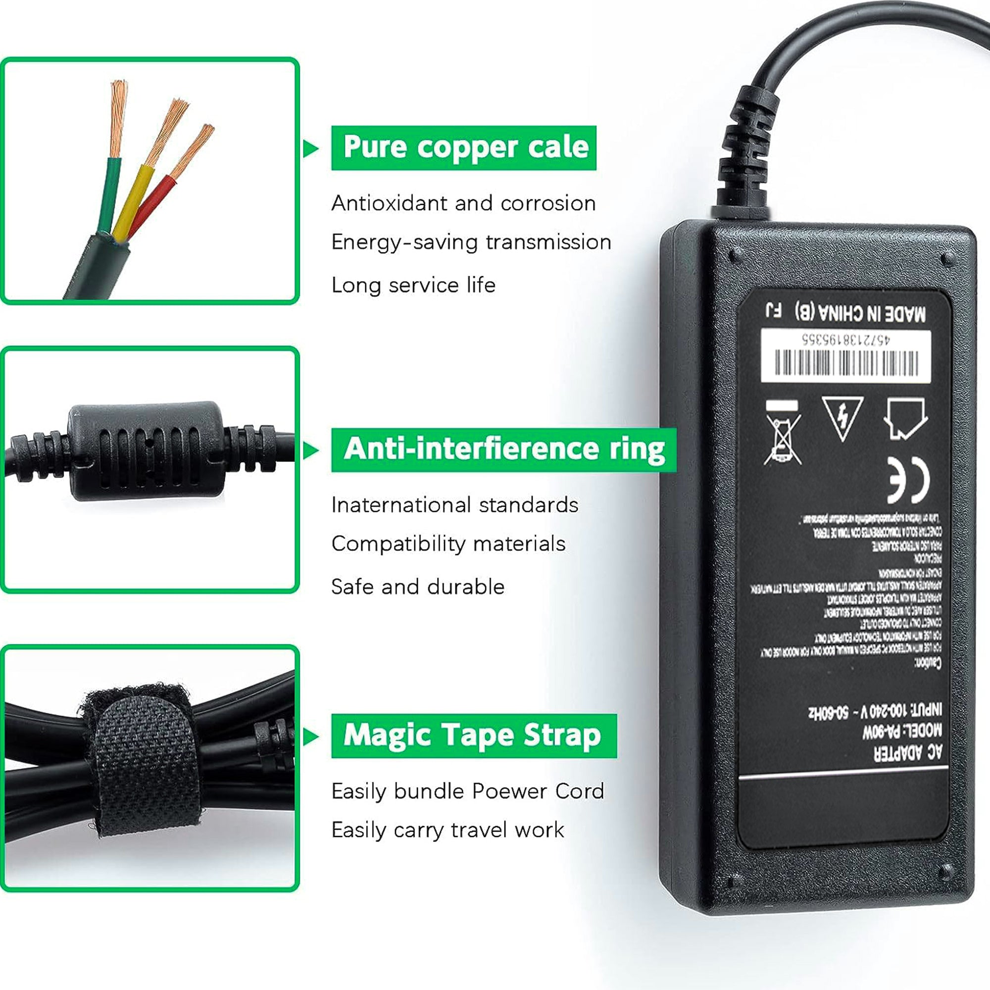 Adaptador de CA AbleGrid de 24 V y 5 A compatible con HP Kodak PA-1800-01HK-ROHS LITEON Cable de alimentación