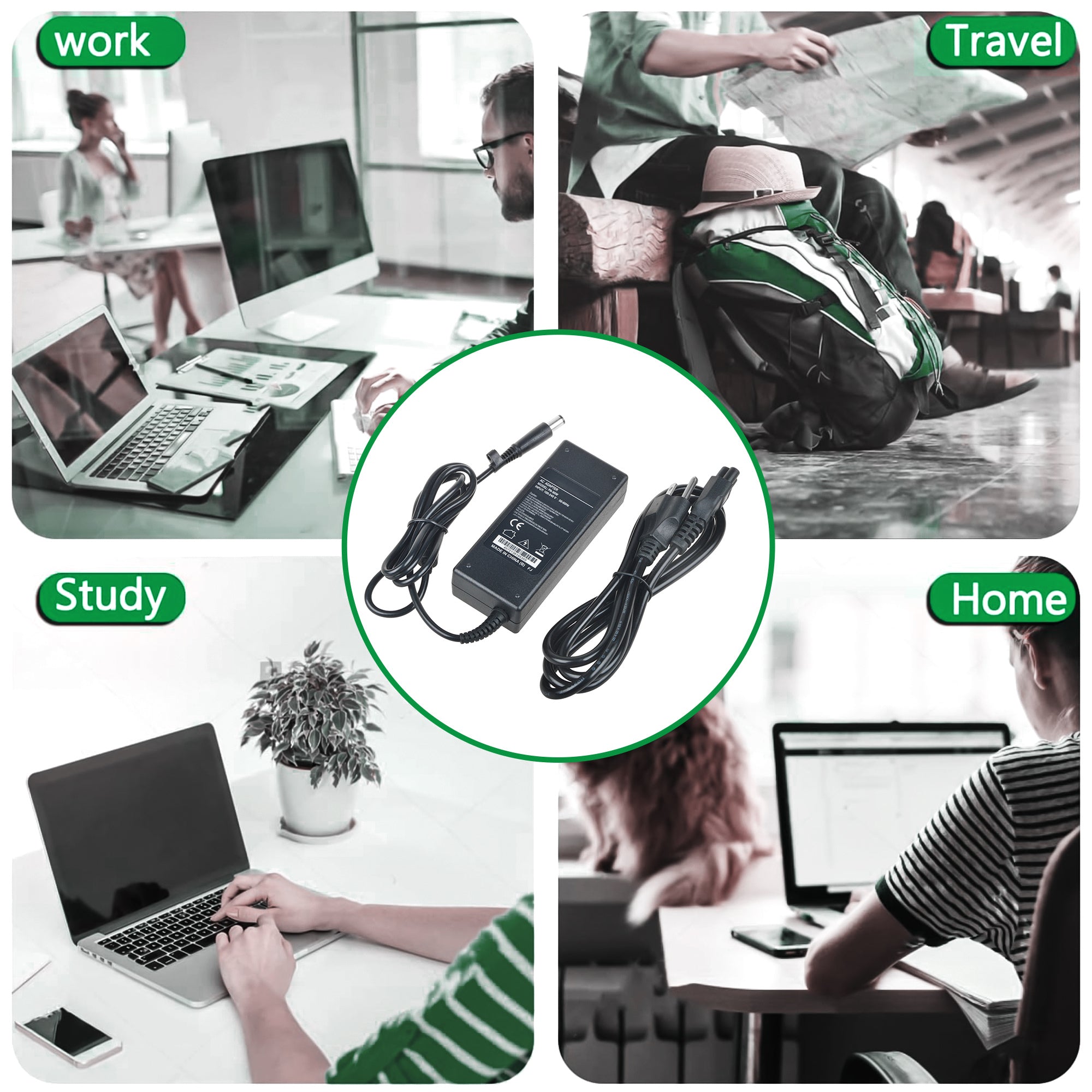 Adaptador CA/CC AbleGrid de 16 V y 5 A compatible con portátiles Panasonic Toughbook CF-W5, CF-W7, CF-W8, CF-Y2, CF-Y4, CF-Y5 y CF-Y7.