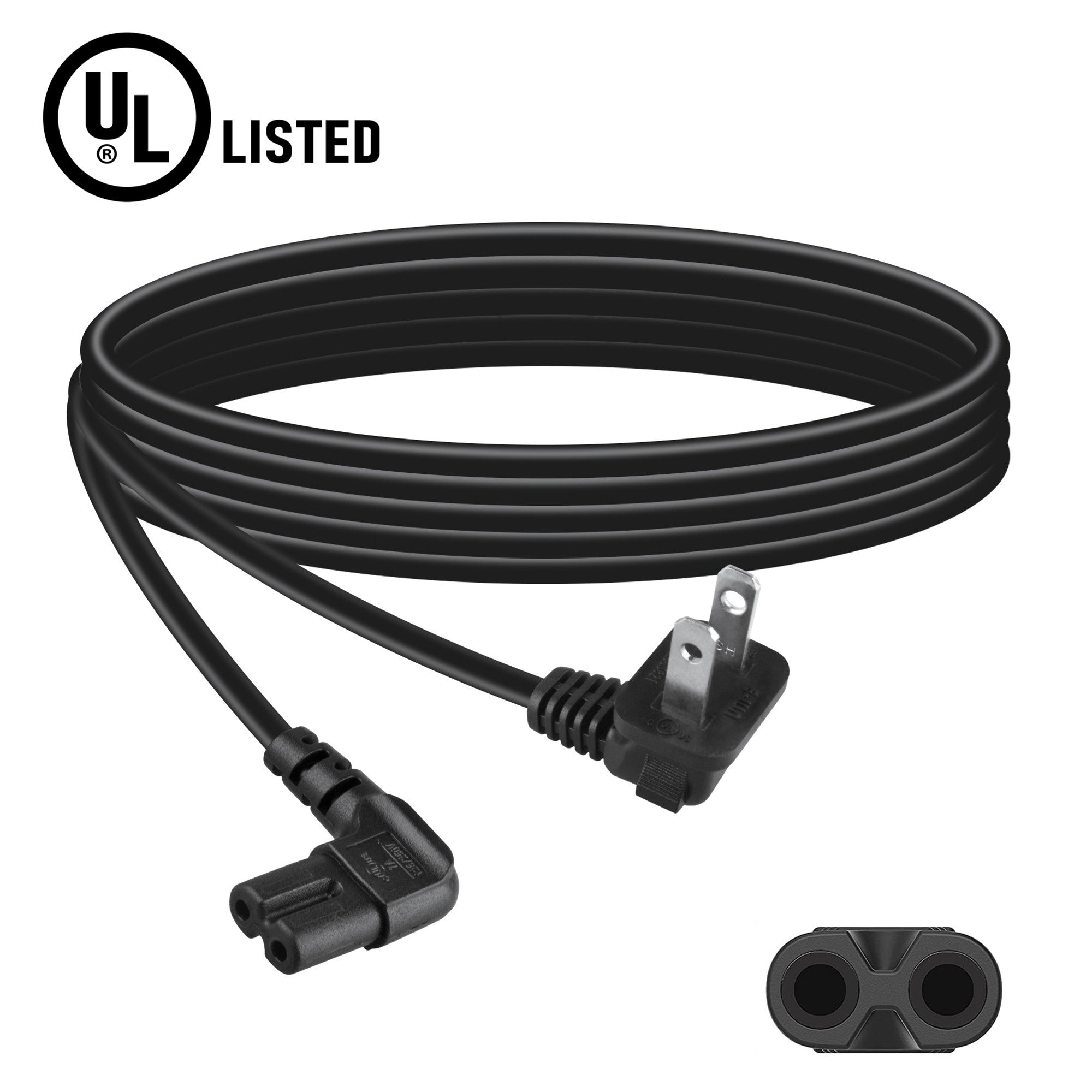 AbleGrid 6ft UL Right angled AC Power Cord Cable Compatible with Samsung D400-D5003 Q7F Q8C Q9F Series