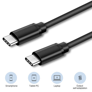 Cable adaptador USB-C macho a macho AbleGrid de 1,5 m, 100 W y 5 A, compatible con Lenovo Thinkpad T480, T480S, X270 y X280 (01FJ384)