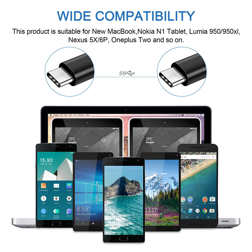 AbleGrid 5FT 100W USB-C to USB-C Cord Compatible with Dell Latitude 12 5290 T17G002 2-in-1 Laptop