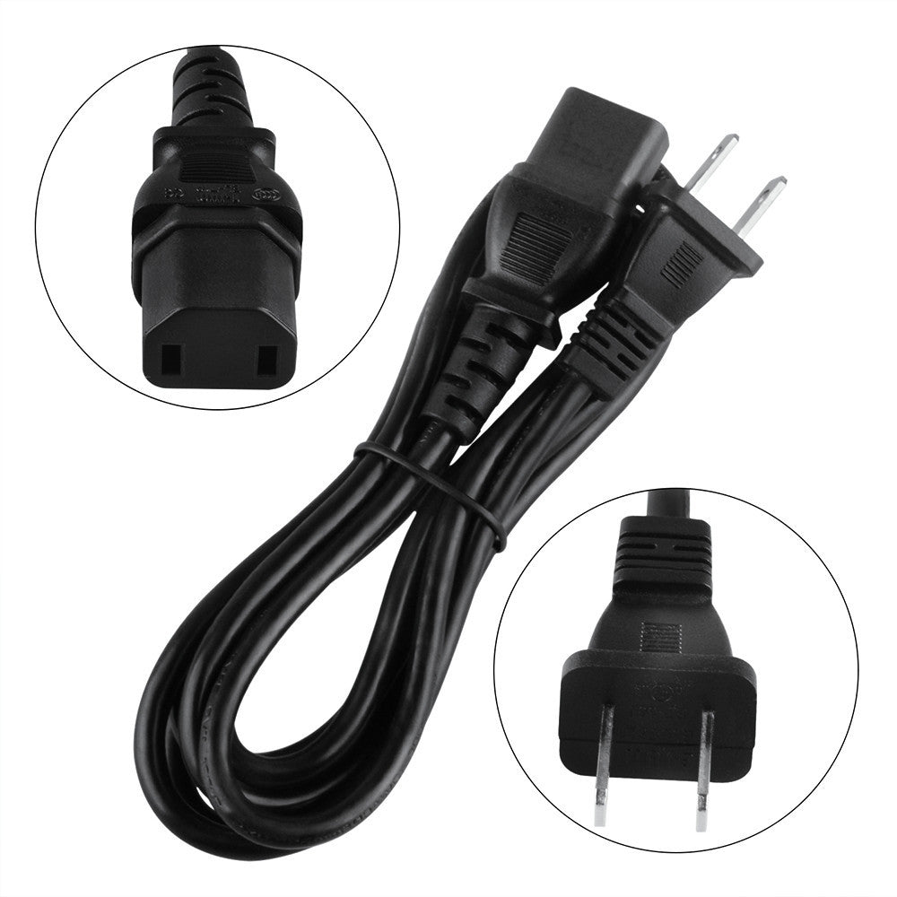 Cable de alimentación de CA de 2 clavijas AbleGrid compatible con los subwoofers Klipsch RW-8, RW-10D y RW-12D.