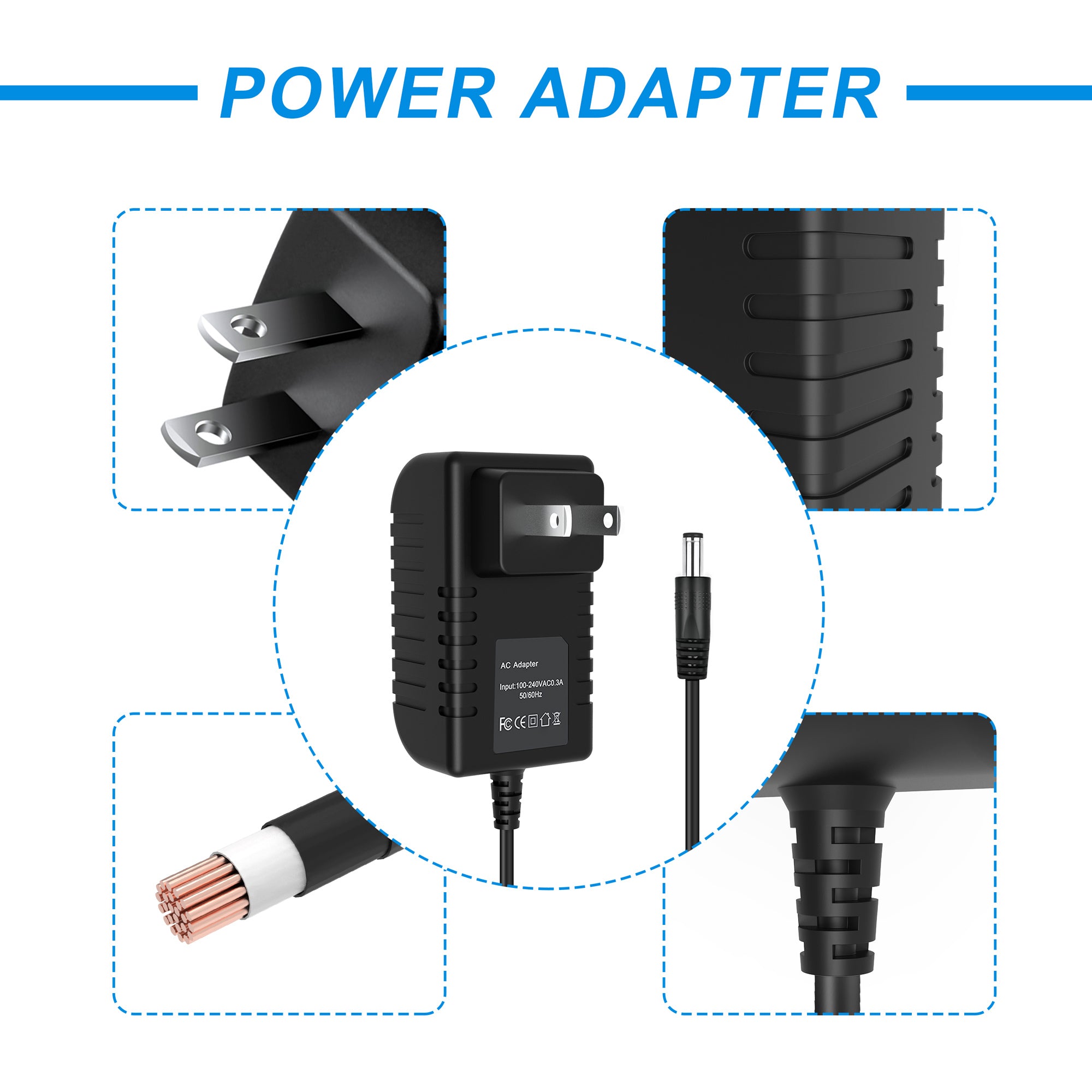 AbleGrid 5V AC/DC Adapter Compatible with ADP WA-10F05C 5VDC Class 2 Transformer Power Supply Cord Cable PS Wall Home Charger Input: 100V - 120V AC - 240 VAC 50/60Hz Worldwide Voltage Use Mains PSU