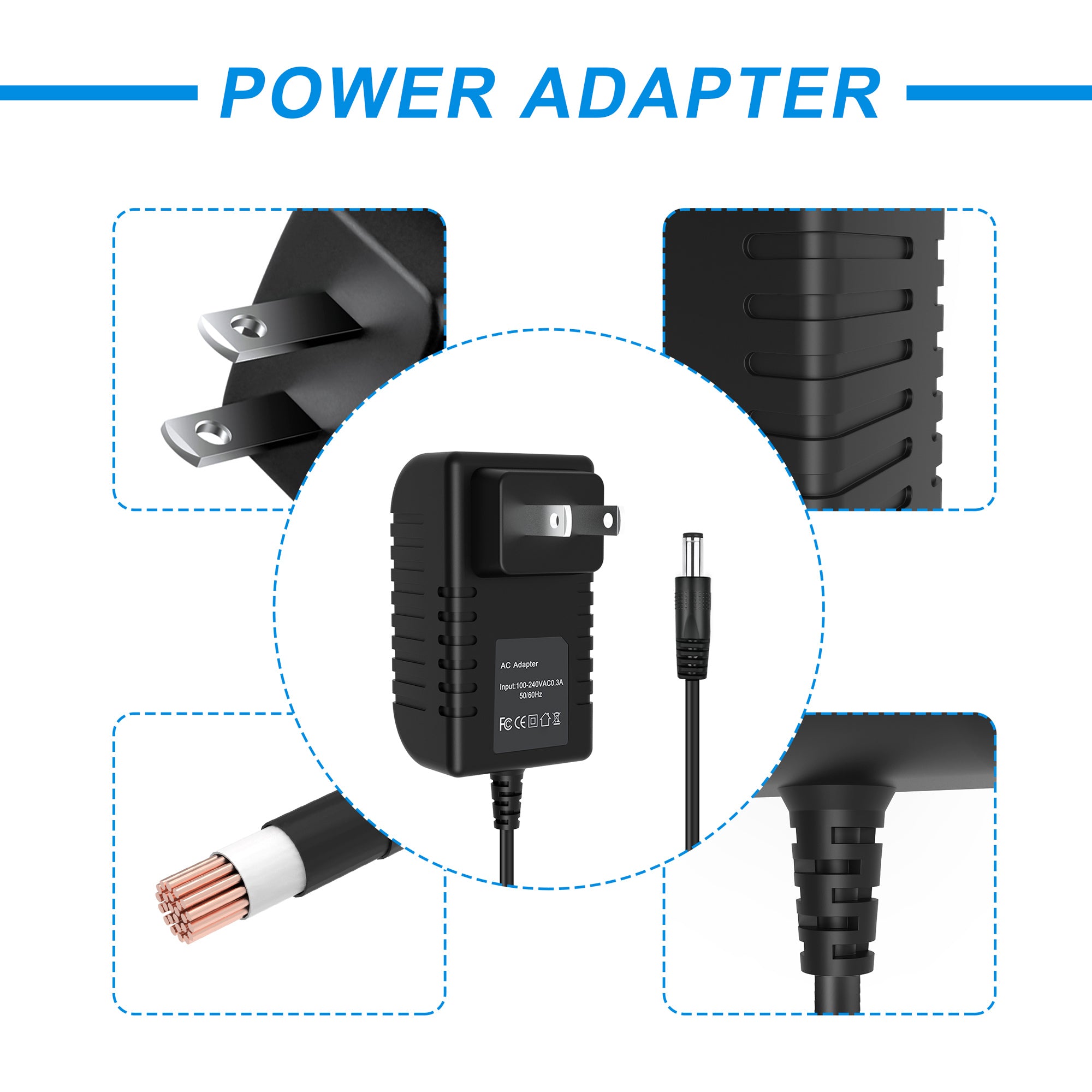 AbleGrid AC ADAPTER Compatible with YAMAHA DGX-500 Portable Grand PIANO KEYBOARD POWER SUPPLY CORD