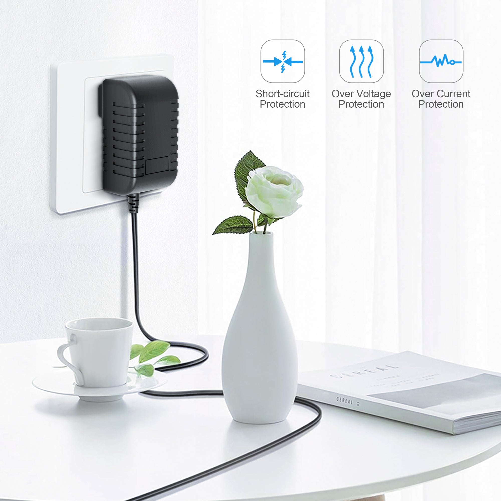 AbleGrid AC/DC Adapter Compatible with SONY SRS-Z50 Stereo Speaker System Power Supply Cord Cable PS Wall Home Charger Input: 100V - 120V AC - 240 VAC 50/60Hz Worldwide Voltage Use Mains PSU