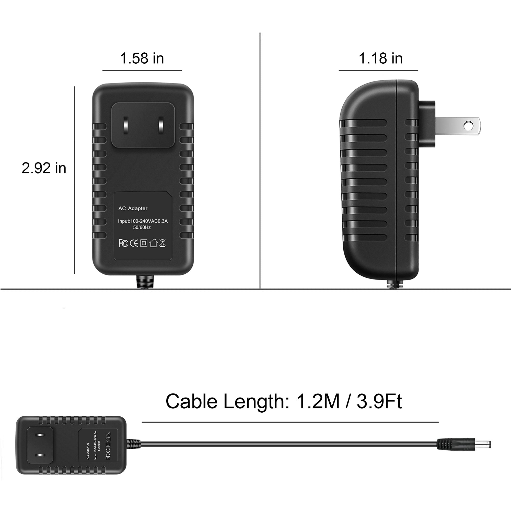 AbleGrid 12V AC DC Adapter Compatible with Seagate Expansion External Drive Direct-attached Hard Disk