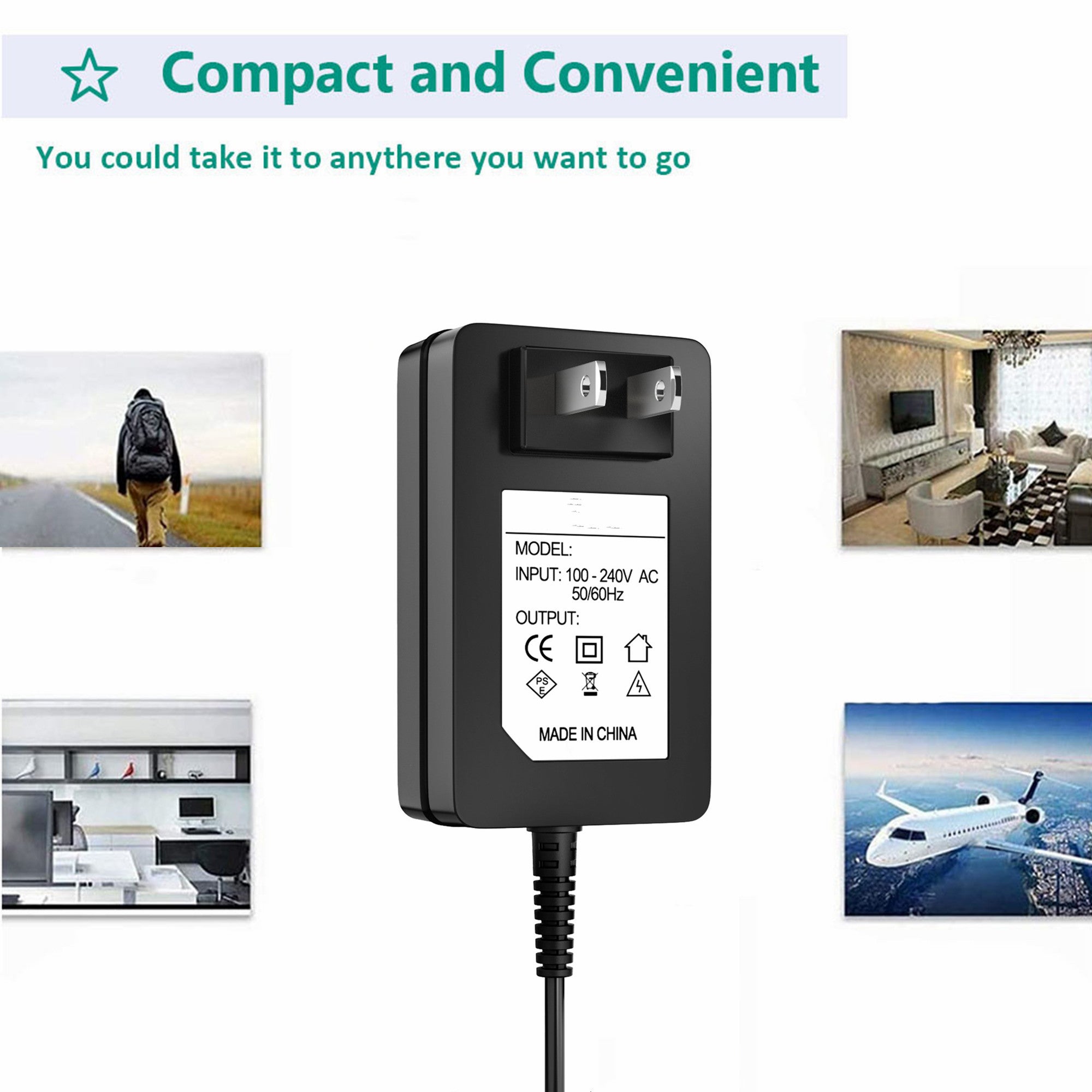 AbleGrid AC Adapter 16.5V 2A Power Charger Compatible with Home Hands-Free Personal Assistant