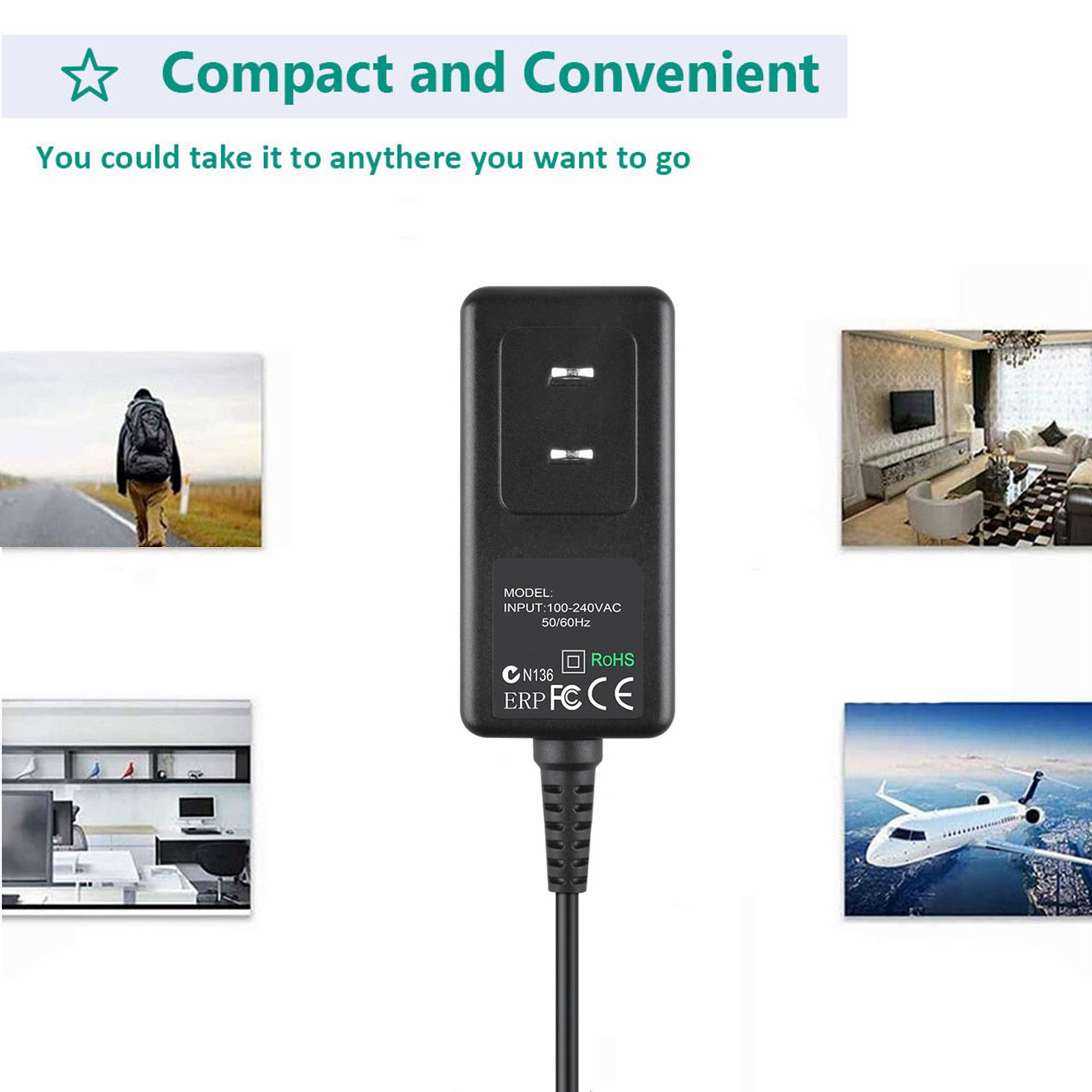 Adaptador de CA AbleGrid compatible con Comcast Xfinity Motorola RNG110 PCR110C Pace RNG110 Fuente de alimentación
