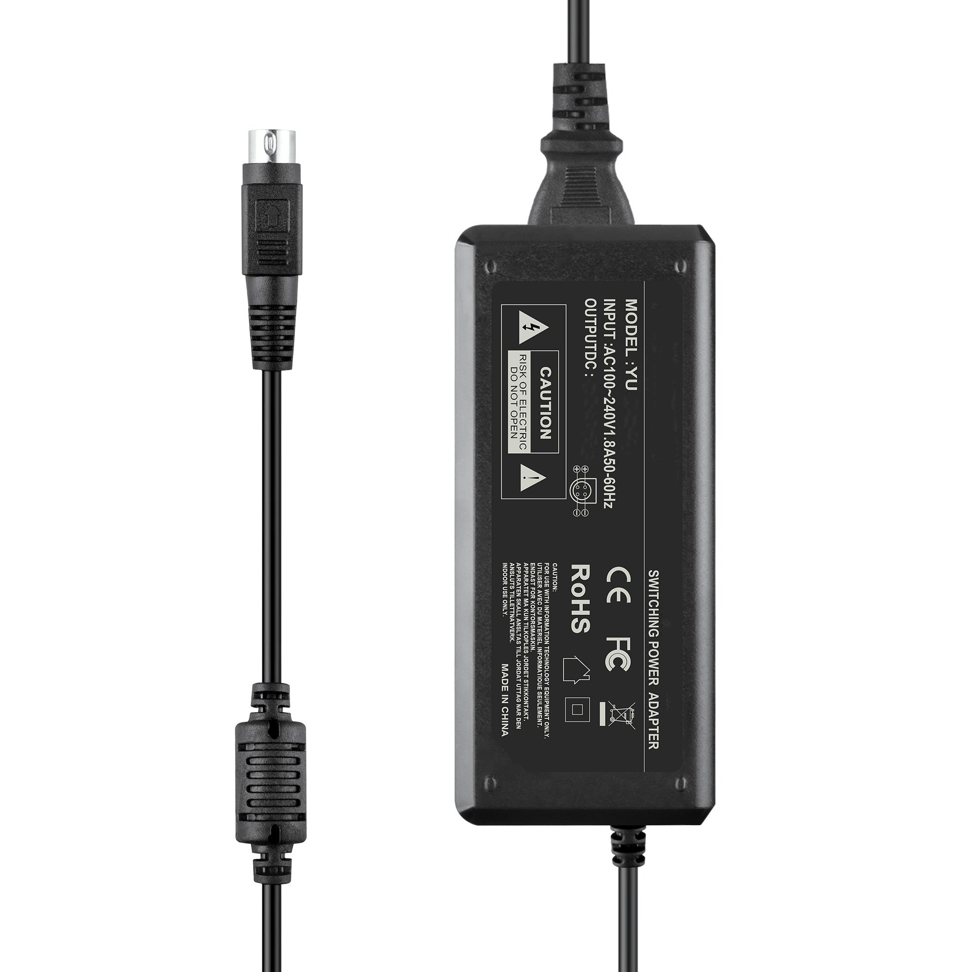 AbleGrid 4ピンDIN AC DCアダプター、ZyXEL GS1900-8HP GS1900-10HP GbE 8ポート PoEマネージドデスクトップスマートスイッチ48 - 54V 48V - 54.0Vスイッチング電源コードケーブル充電器メインPSUと互換性あり