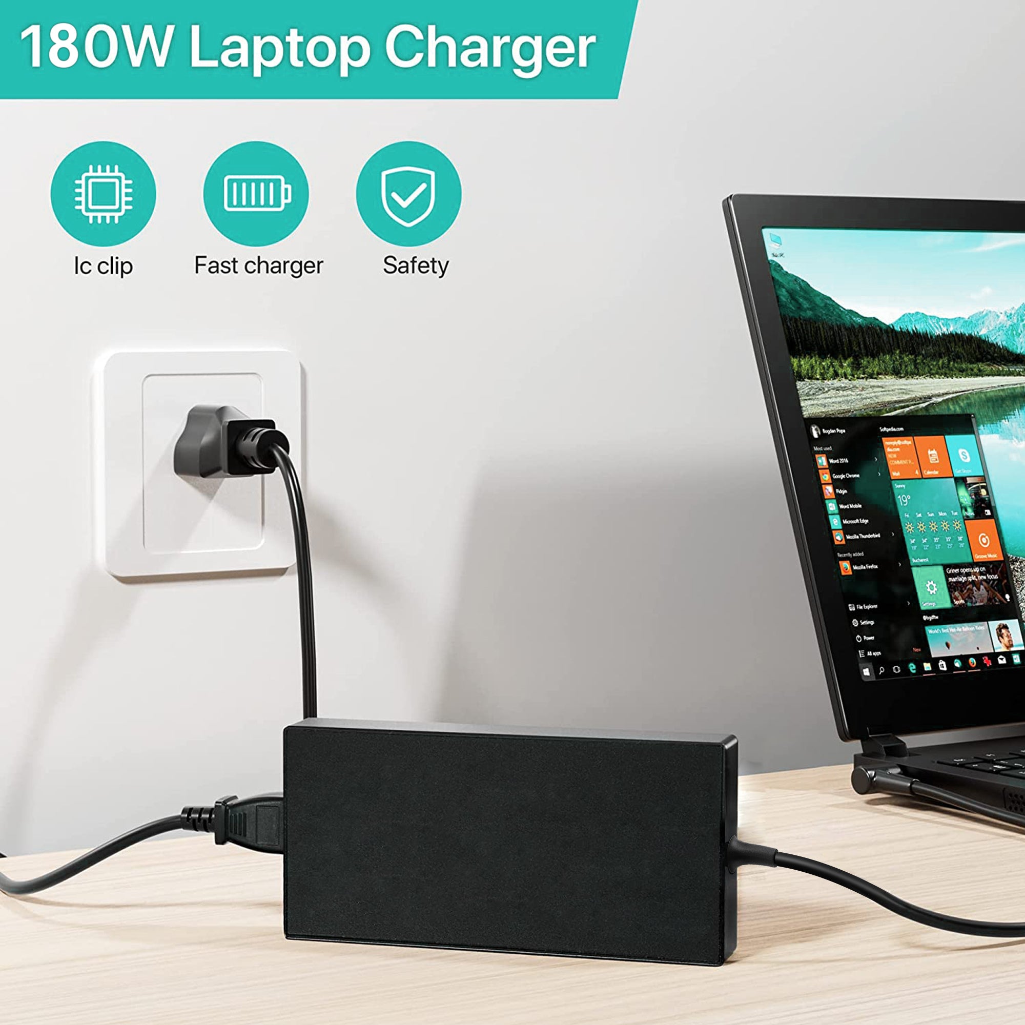 AbleGrid 20V 9A 180W AC Adapter Charger Compatible with ASUS ROG Zephyrus G14 GA401QM-211.ZG14B 6.0MM
