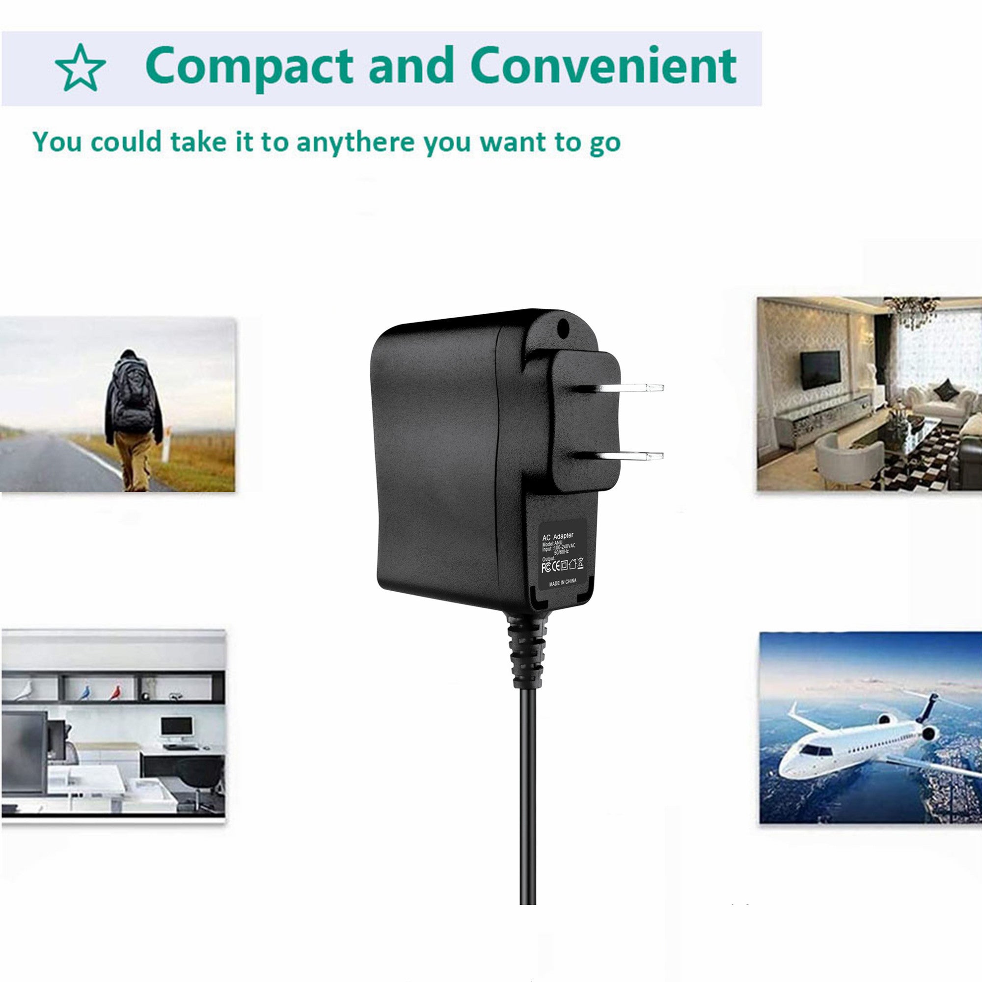 Adaptador de CA AbleGrid compatible con Motorola Talkabout FV200 FV300 MB140 Talk Cable de alimentación
