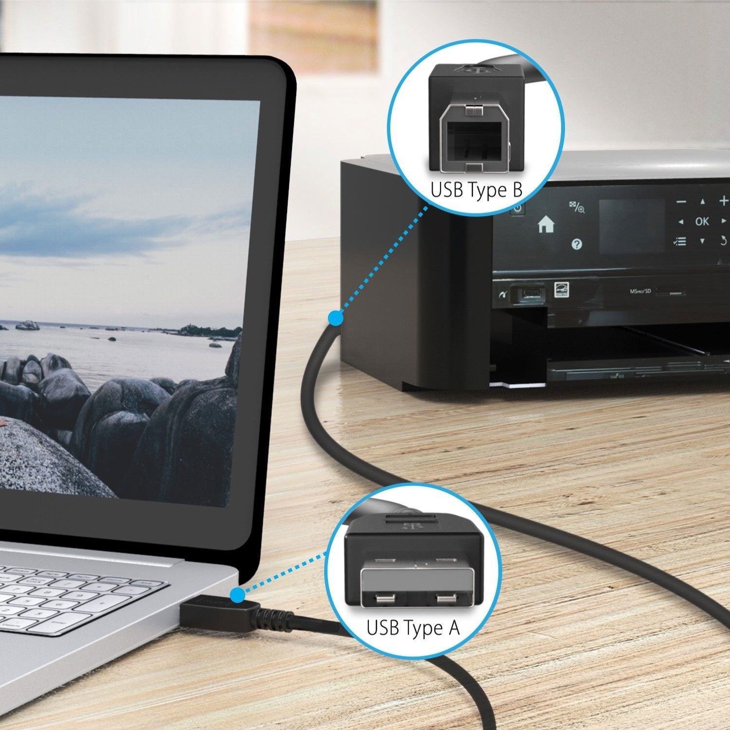 AbleGrid 6フィート USBケーブル PCデータ同期コード Yamaha YVC-1000 YVC-1000MS 会議電話機対応